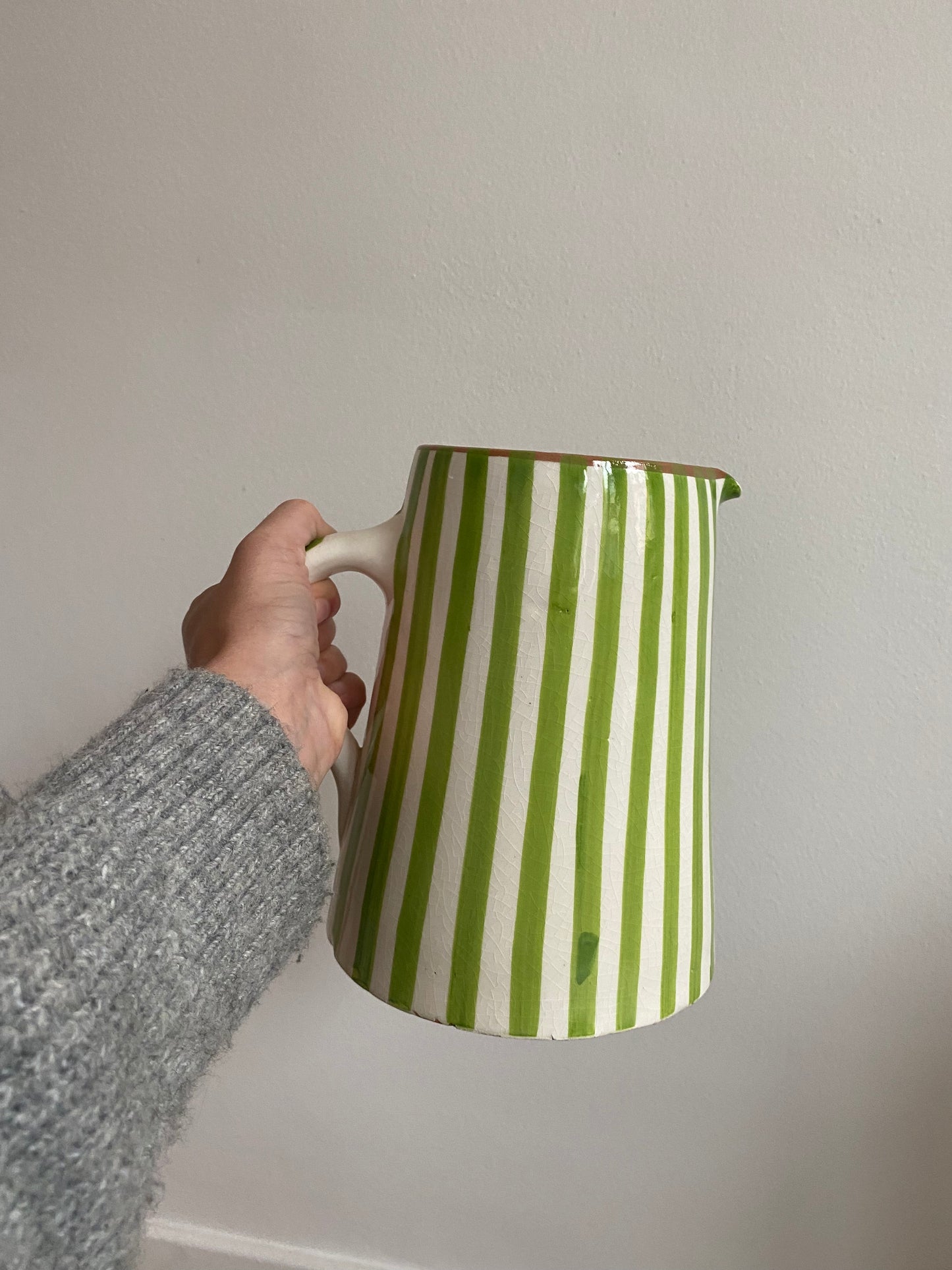 Green striped jug