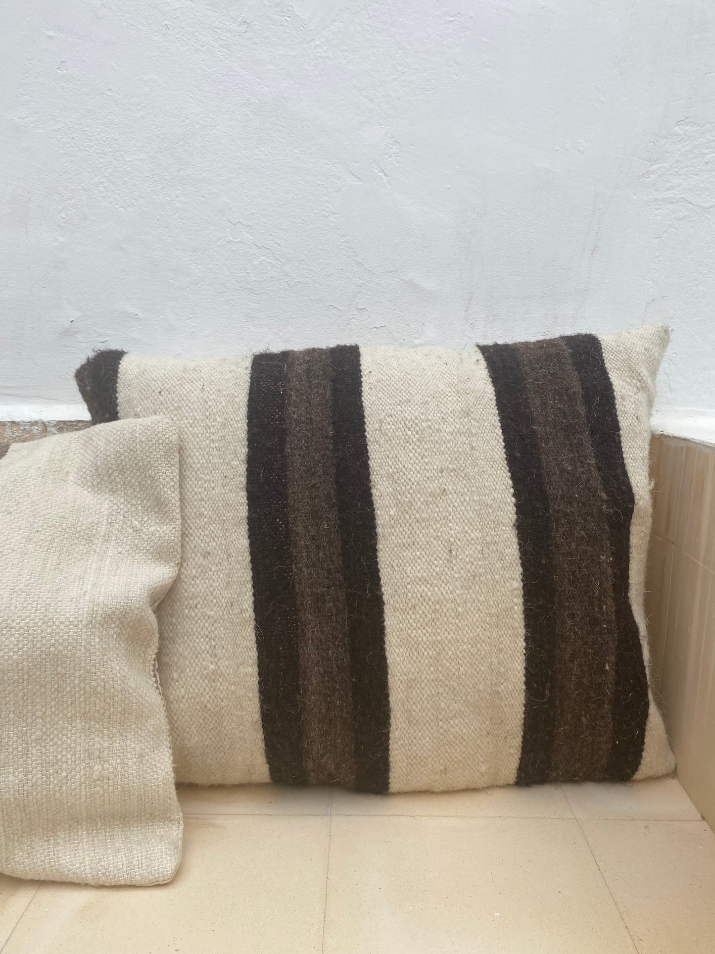 Brown striped pillow