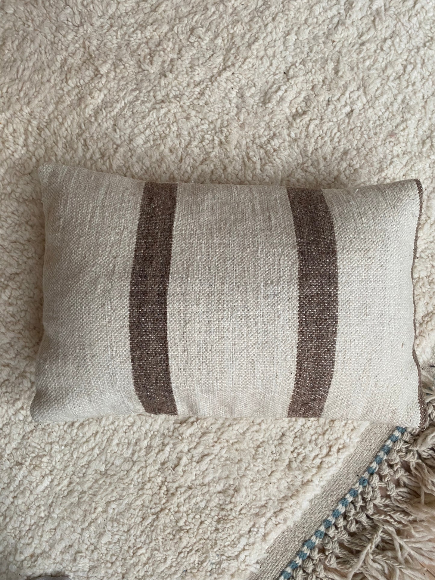 Brown striped pillow