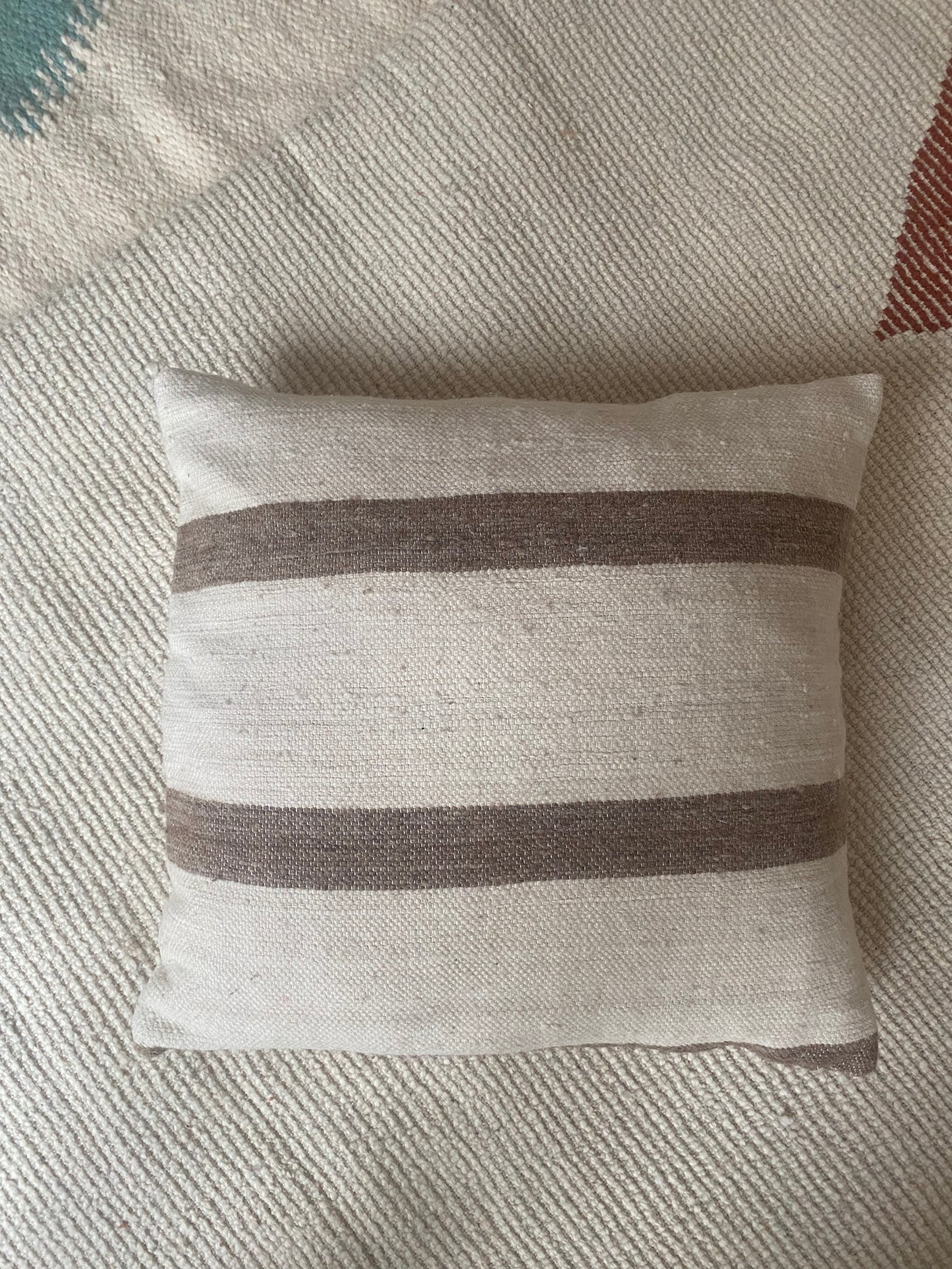 Brown striped pillow