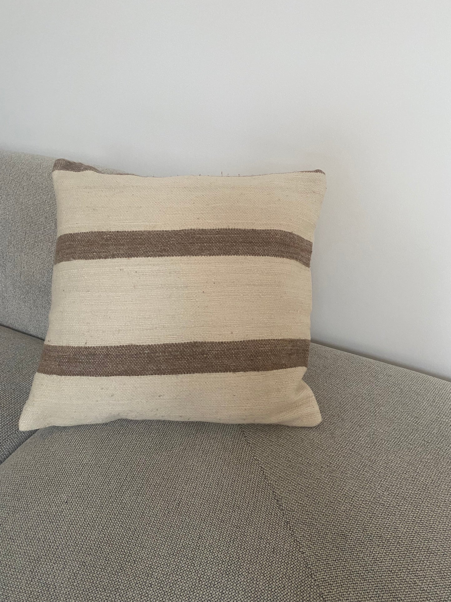 Brown striped pillow